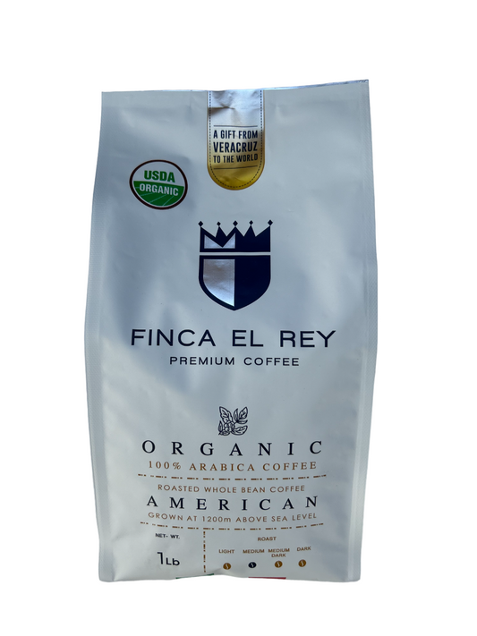 Finca El Rey - Whole Bean Coffee - Medium Roast - 100% Arabica - USDA Organic - 1lb bag