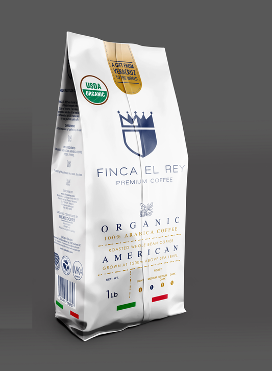 Finca El Rey - Whole Bean Coffee - Medium Roast - 100% Arabica - USDA Organic - case of 32 x 1lb bags